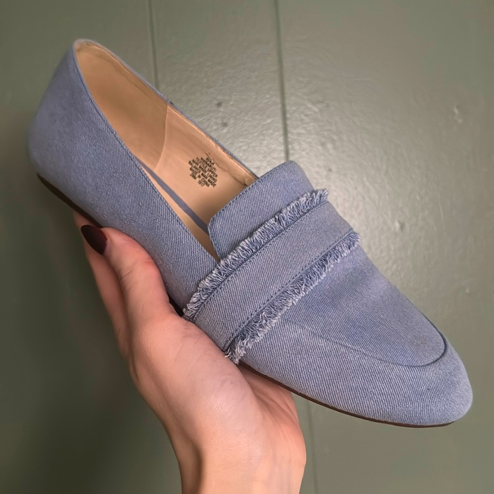 Nine West Denim Light Blue Loafer Flats